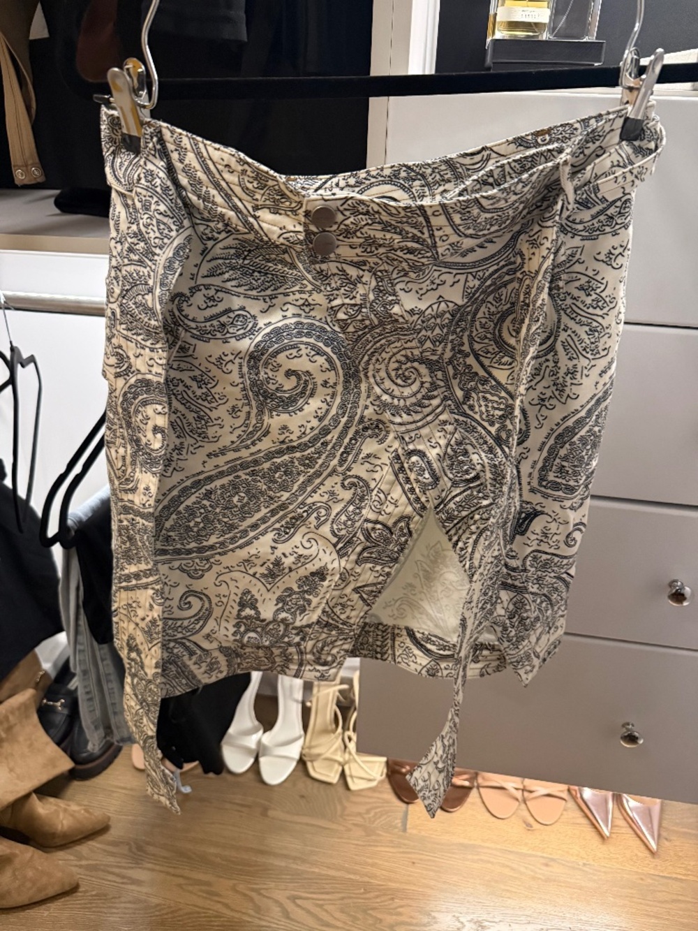 ETRO Milano Paisley Cotton Asymmetrical Mini Skirt IT 46